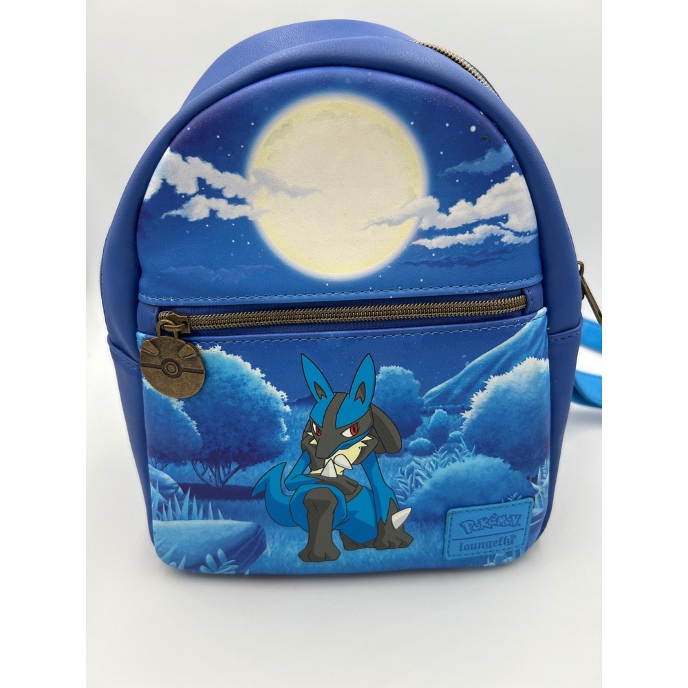 Loungefly Pokemon Lucario Moonlight Mini Backpack Blue WDBK2653 Faux Leather